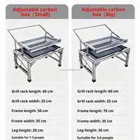 Barbecue à charbon de bois amovible et réglable avec grille rotative, foyer extérieur, brasero et réchaud à gaz pour usage domestique