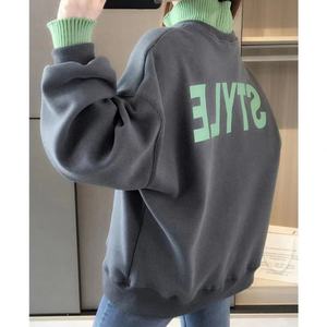 Nueva Marca de Moda, Sudadera Unisex con Cuello Redondo, Otoño, Color Sólido, Bordado, Estampado de Letras en 3D, Estilo Hip Hop, Holgada, Simple - Product Image 2