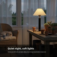 Lampe de table en tissu de style moderne du milieu du siècle, en forme de parapluie, pour chambre à coucher, bureau, chevet, 5000 mAh, rechargeable, à intensité variable tactile