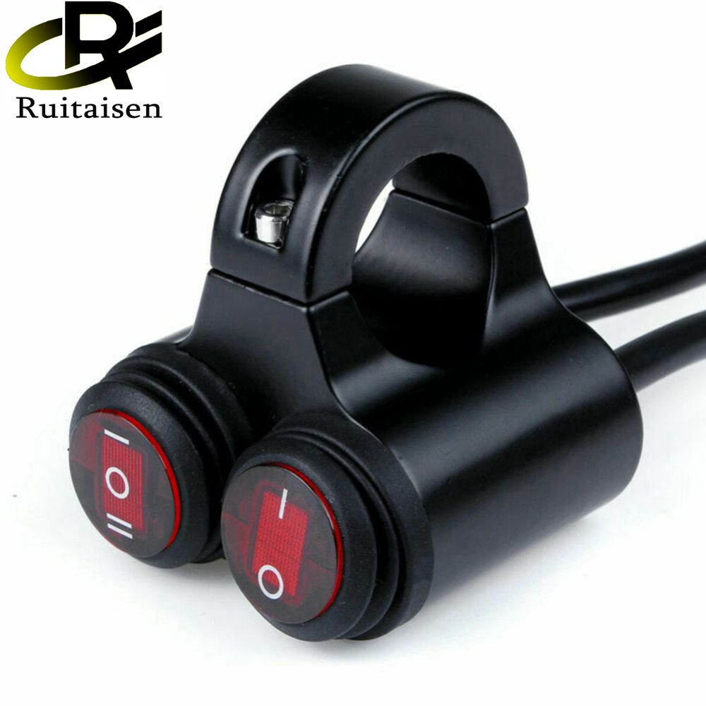 1 шт. 7/8 дюйма 22 мм мотоциклетная фара на руль Противотуманные фары двойной переключатель ВКЛ./ВЫКЛ. Двойной водонепроницаемый переключатель 12 в 10 А