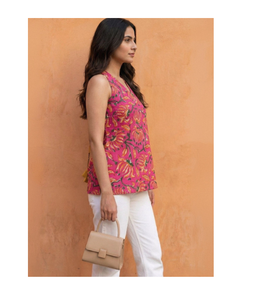 Women Summer Floral Printed Halter Neck Cotton <b>Kurti</b> Lightweight Casual Ethnic Wear <b>Top</b> Traditional Indian Tunic Bulk Order - Product Image 3
