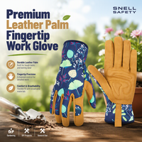 Gants de sécurité en cuir pour le jardinage SNELL – Vente en gros, respirants, imprimé floral, flexibles, résistants à l'usure pour le jardinage extérieur et la plantation