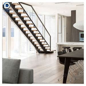 Escalera Flotante Moderna de Madera Prima, Escalera en Voladizo con Peldaños Abiertos - Product Image 1