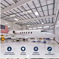 Hangar d'avion préfabriqué en structure métallique haute résistance GloStar, bâtiment métallique à grande portée pour projets aéroportuaires et aéronautiques