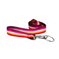 Lanière personnalisée double face en polyester écologique à bas prix avec crochet métallique pour porte-badge LGBTQIA+ (gay, lesbienne, pansexuelle)