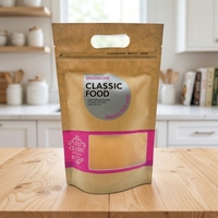 Sacs en papier kraft biodégradables avec fenêtre, sacs en papier recyclé pour l'emballage des aliments secs