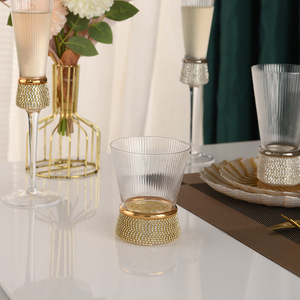 Coffrets de champagne à <span class=keywords><strong>pied</strong></span> haut unique, classiques et luxueux, élégants verres à vin en diamant pour événements de mariage - Product Image 5