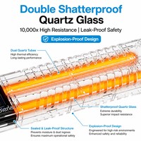 Chauffe-eau numérique submersible Black Star Pro pour aquarium, double verre de quartz, contrôleur numérique externe, température précise à quatre capteurs