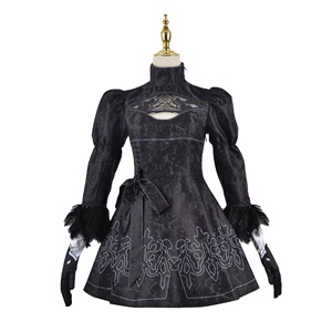 Disfraz de <span class=keywords><strong>Cosplay</strong></span> de NieR YoRHa No.2 Tipo B, Traje de Anime para Halloween, Vestido Negro Sexy para Mujer - Product Image 3