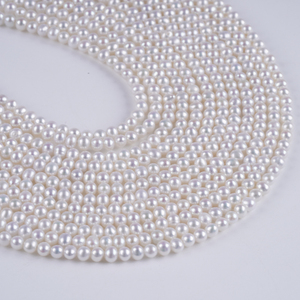 Perle Naturali all'Ingrosso 2.5-3mm 3.5-4mm 4-5mm Forma Rotonda Piccole Perle Naturali di Acqua Dolce in Fili - Product Image 3