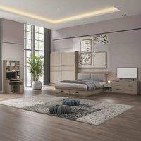 Ensemble de chambre à coucher moderne en bois complet avec rangement pour lit king et queen, meubles de maison en gros, design convertible pour hôtels