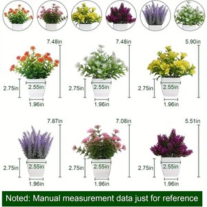رائج 6 قطع من وعاء صغير مجموعة محاكاة مجموعة محاكاة زهرة سطح المكتب نبات أخضر مزخرف بوعاء - Product Image 4