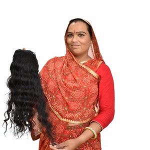 Cabello Humano Indio Remy 100% Natural con Cutícula Alineada, 100g/pieza, Venta al por Mayor, Color Virgen Negro, Extensiones Onduladas, Doble Trama a Máquina - Product Image 1