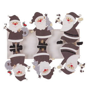 Clips en bois de noël père noël bonhomme de neige renne pinces à linge en bois carte papier Photo Clip - Product Image 4