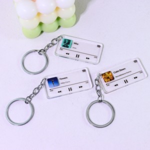 <span class=keywords><strong>Portachiavi</strong></span> Personalizzati in Plastica Trasparente con Riproduzione Musicale, Stile Anime, a Prezzo Conveniente, Charm in Acrilico Personalizzati - Product Image 2