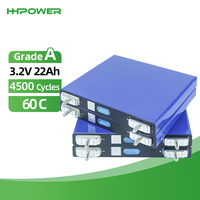 Cellule LiFePO4 Grade A LF22K 3.2V 22Ah 60C, cellules de batterie lithium-ion prismatiques rechargeables pour le bricolage, l'énergie solaire, l'audio automobile et le démarrage.