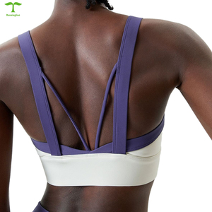 Sujetador deportivo de entrenamiento integral de Color personalizado de fábrica, soporte a prueba de golpes, almohadilla para el pecho, espalda cruzada, Sujetador deportivo para mujer - Product Image 2