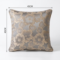 Housse de coussin personnalisée en usine, motif floral tridimensionnel moderne, housse de coussin de luxe en jacquard métallique double face