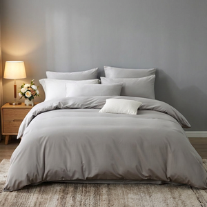Ensemble de literie moderne et écologique 100 % coton, taille Queen, 4 pièces, avec housse de couette, drap et taies d'oreiller, toutes saisons - Product Image 6