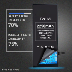 แบตเตอรี่โทรศัพท์มือถือคุณภาพสูง ความจุสูง 2250mAh สำหรับรุ่น 5/5s/6/6s/7/8/X/Xr/Xs Max/11 ได้รับการรับรองมาตรฐาน CE/FCC ใช้งานได้ 500 รอบ <span class=keywords><strong>12</strong></span> - Product Image 4
