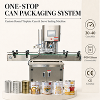 Machine de sertissage automatique non rotative pour boîtes de conserve, ligne de production continue d'emballage de boîtes de conserve pour poudres alimentaires et boîtes rondes en fer blanc