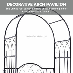 <strong>Garden</strong> <strong>Arch</strong> <strong>with</strong> Bench Steel Powder Coated Heavy Duty Rose Climbing Support Outdoor Decoration - Product Image 4