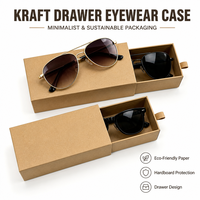 Boîtes d'emballage personnalisées en carton kraft rigide avec cordon de serrage pour lunettes de soleil, boîtes de rangement pour lunettes en carton brun