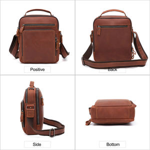 Sac en cuir Andong pour homme, sacs bandoulière en cuir véritable pour homme, sacs messager en cuir Crazy Horse, sac à main pour homme - Product Image 3