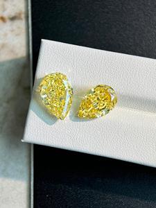 Laboratorio di gioielli Zhanhao coltivato giallo diamante forma fantasia forma di pera giallo vivido ica certificato 1ct 2ct 5ct fantasia giallo intenso - Product Image 3