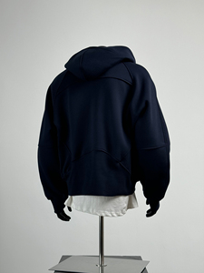 Felpa con <span class=keywords><strong>cappuccio</strong></span> tagliata <span class=keywords><strong>mezza</strong></span> <span class=keywords><strong>Zip</strong></span> di alta qualità con Logo personalizzato pesante cotone da <span class=keywords><strong>uomo</strong></span> Streetwear oversize cerniera con <span class=keywords><strong>cappuccio</strong></span> - Product Image 5