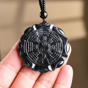 Pendentif en jadéite naturelle du Myanmar Tai Chi, bijoux pour femmes, vente en gros de jade, cadeau avec certificat d'évaluation HJ74 - Product Image 3