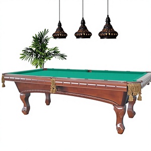 Tavolo da Biliardo Classico in Legno Massello con Ardesia Intagliata, Stile Antico, 7, 8 o 9 Piedi, per Uso Domestico, di Qualità Superiore - Product Image 1