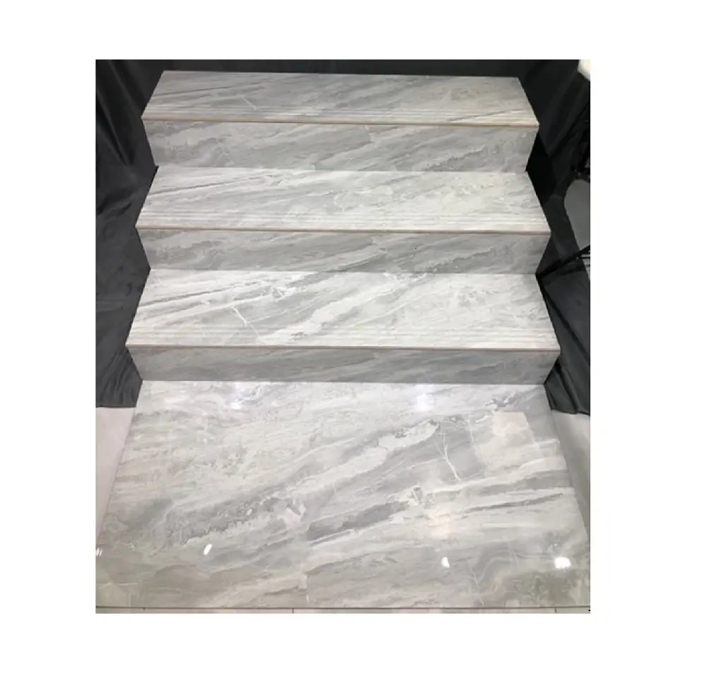 Azulejos de porcelana para escaleras, diseño de patrón de estilo moderno, TREAD de 1200x470MM y aterrizaje de 600x1200MM