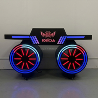 Mobil Tekerlekli Parlayan Neon Tekerlekli DJ Kabini Programlanabilir RGB Işık Çubuklu Masa Gece Kulübü Parti Sahnesi Perakende Stok