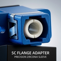 Adaptor Serat Optik Mode SC Simplex OS2 Presisi Tinggi Diameter Cladding 3.0mm Selubung Keramik Zirkonia Jaringan FTTH