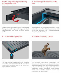 Exterior Moderno Automático Patio Gazebo Arcos al aire libre Bioclimática Pérgola <span class=keywords><strong>de</strong></span> aluminio Apertura Techo con celosía 3x3 3x4 <span class=keywords><strong>6x3</strong></span> - Product Image 6