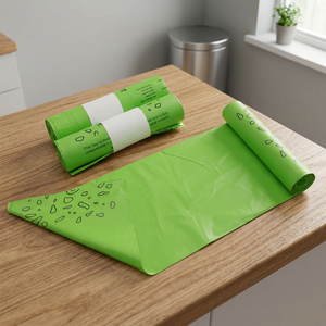 <b>20L</b> 30L Cornstarch Disposable Garbage Bags Unscented Trash Bags Waste <b>Bin</b> Liners Rubbish Bags Household Waste Collection Bags - Product Image 1