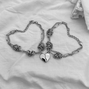 Iss You-pulsera magnética <span class=keywords><strong>de</strong></span> larga distancia para parejas, brazalete con diseño <span class=keywords><strong>de</strong></span> corazón reaking, hecha <span class=keywords><strong>de</strong></span> acero inoxidable - Product Image 2