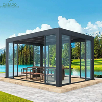 Pergola à lames orientables en aluminium pour hôtels et villas, structure d'ombrage élégante et imperméable avec design personnalisé