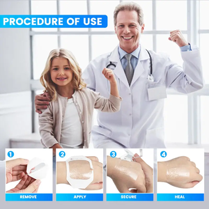 Apósito Adhesivo Transparente Estéril para Fijación de Vías Intravenosas, Desechable, en Oferta Kit de Vendaje para Fijación de Cánulas, Película de Poliuretano - Product Image 6