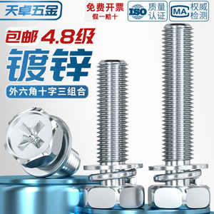 M4 M8 M10 Galvanized Phillips Hex Bolts With Spring Washers Grade 4.8 For Sports Equipment - Product Image 4