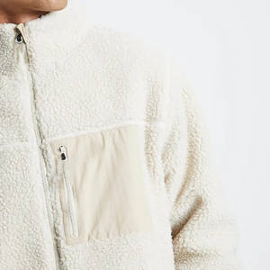 Boş toptan Sherpa yün kapüşonlu ceket polar Zip up ceket özel Sherpa polar ceket erkekler - Product Image 4