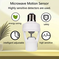 Portalámparas GASIM de Alta Calidad con Sensor de Movimiento Pir AC/DC, Portalámparas E27 Infrarrojo de 360 Grados con Abrazadera