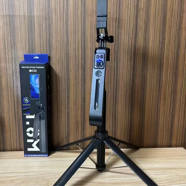 C12-AI Intelligent Head Tracking Quad-legged Selfie Stick AI Camera Face Gesture Follow-up Pan-tilt Selfie Stick Tripod