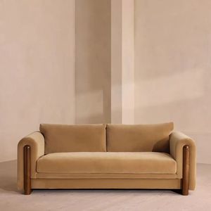Divano in Velluto Stile Retrò Francese, Design Mid-Century, Tre Posti, per Piccoli Soggiorni, Appartamenti <span class=keywords><strong>e</strong></span> Hotel - Product Image 2