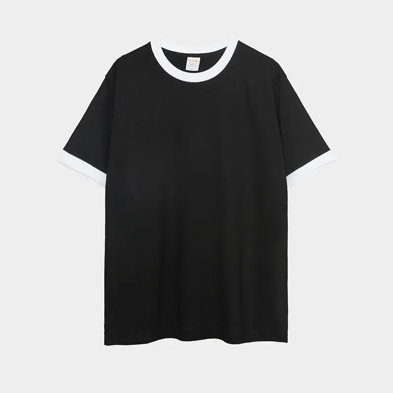 T-shirt unisex da uomo in cotone nero con logo oem personalizzato nuovo 100% cotone serigrafato t-shirt