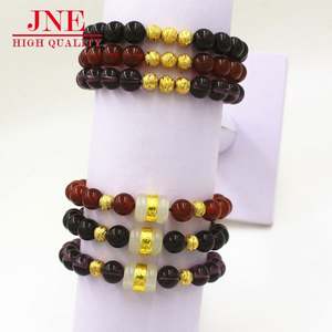 Bijoux de Dubaï Accessoire plaqué or Couple coréen Bracelet <span class=keywords><strong>Obi</strong></span> plaqué or Lucky Crystal Colorfast Hommes et femmes Agate Bead - Product Image 1