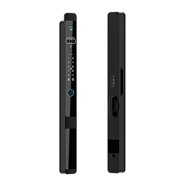 Fully Automatic Security Sliding Aluminum Glass Door Lock with Key Waterproof Surface Fingerprint Password Card Smart Lock