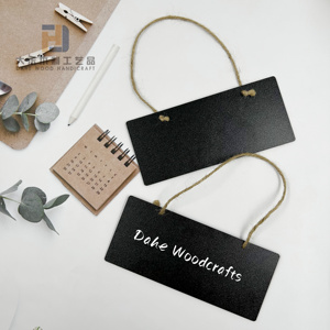 Precio al por mayor MDF madera doble cara <span class=keywords><strong>en</strong></span> <span class=keywords><strong>blanco</strong></span> Mini <span class=keywords><strong>pizarra</strong></span> de madera con yute colgante para DIY Framhouse Home Party Store Decor - Product Image 1