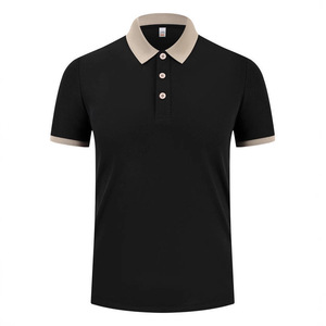Customized Polo Shirt Solid Color Contrast Trim Short Sleeve For Daily Wear - Product Image 2